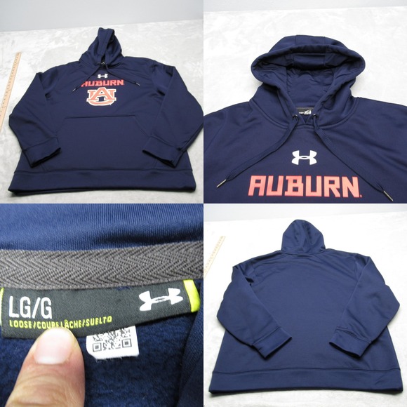 Auburn Tigers Hoodie Mens Large Under‎ Armour Blue Storm Pullover Sweatshirt - Picture 1 of 12